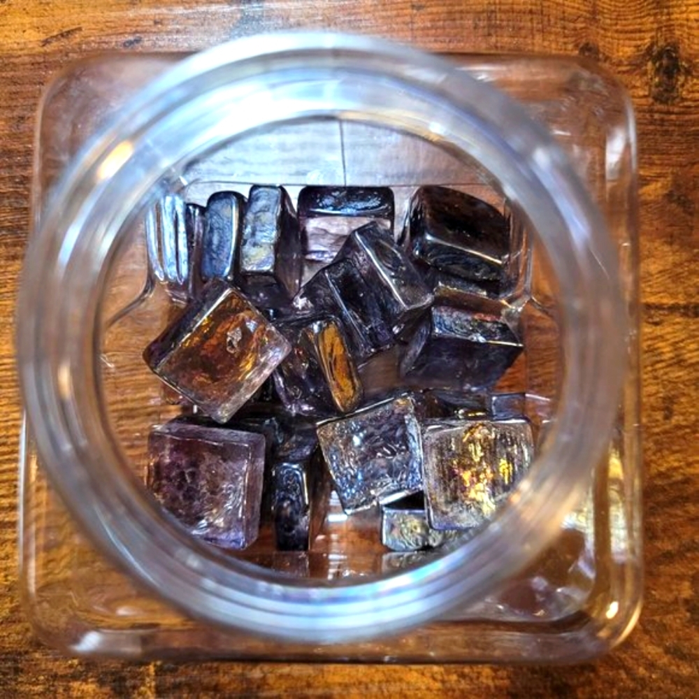 Deep Purple Glass Square Cabochons 25 pieces